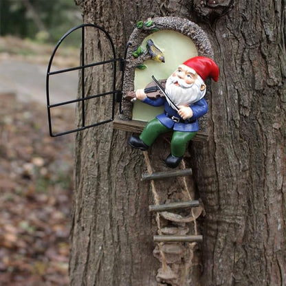 Outdoor Statues Fairy Garden Decoration, Miniature Garden Sculpture Statues Ornament, Outdoor Art Yard Gnomes Elf Tree Face Figurine, Glow in The Dark