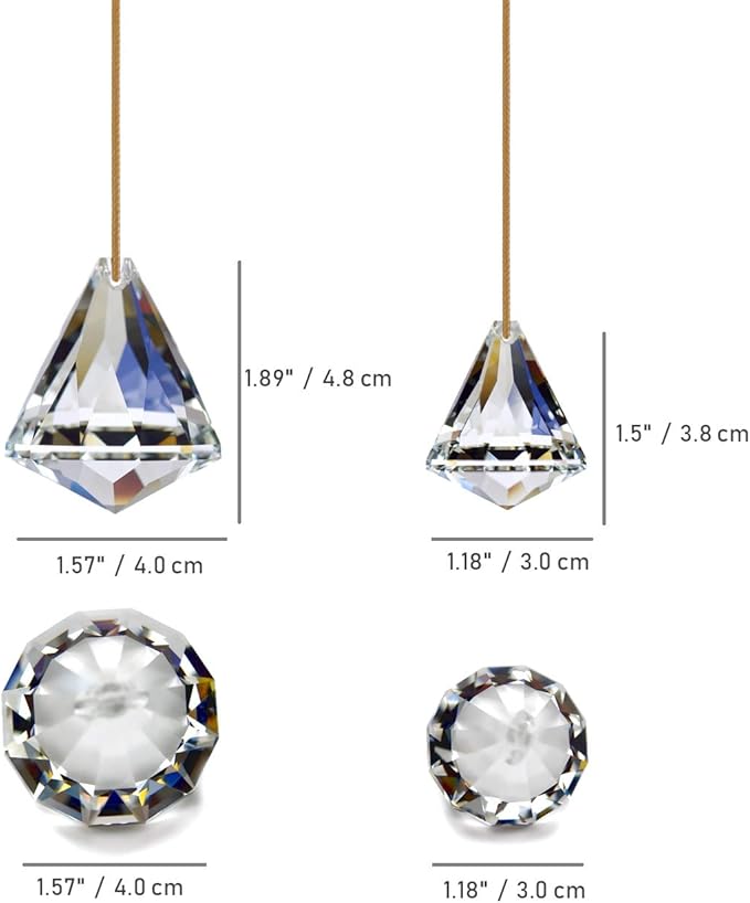 Top K9 Crystal Ball Prism Diamond Suncatcher for Window Hanging Chandelier Prism Rainbow Maker, Feng Shui Decor 30/40mm Pack of 7 (Clear)