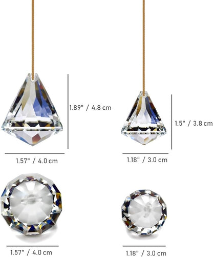 Top K9 Crystal Ball Prism Diamond Suncatcher for Window Hanging Chandelier Prism Rainbow Maker, Feng Shui Decor 30/40mm Pack of 7 (Clear)