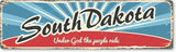 SmartSign 4 x 14 inch South Dakota State Vintage Metal Sign “Under God The People Rule”, 40 mil Rustproof Aluminum with Clear Overcoat, Retro Wall Décor, Multicolor, Made in USA