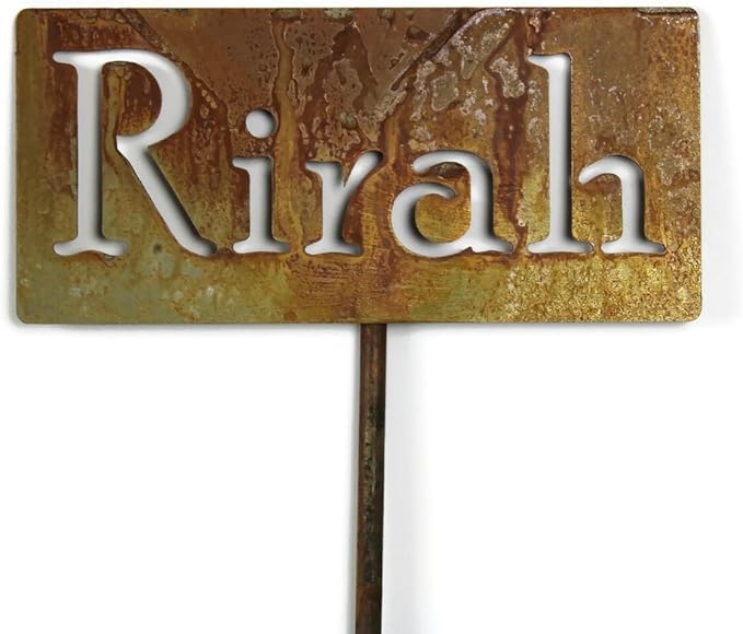 Classic Metal Garden Markers Clearance Items 20 to 33 Inches Tall (Rirah, Naturally Rusted)