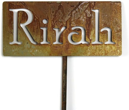 Classic Metal Garden Markers Clearance Items 20 to 33 Inches Tall (Rirah, Naturally Rusted)
