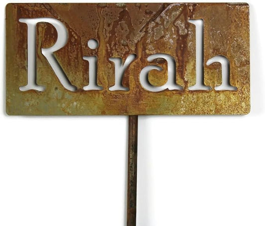 Classic Metal Garden Markers Clearance Items 20 to 33 Inches Tall (Rirah, Naturally Rusted)