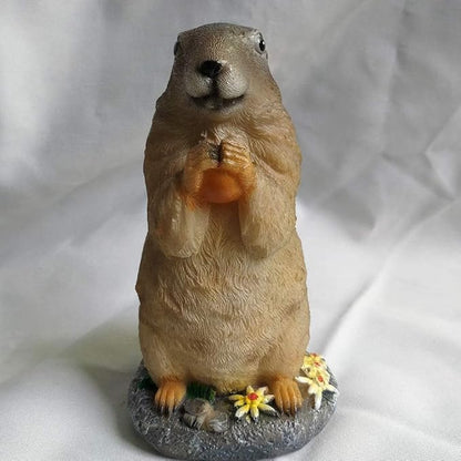Garden Statue Lawn Ornament Animal Garden Statue Sculpture Resin Lawn Ornaments Decor Indoor Outdoor Figurines for Patio Yard and House - Marmot
