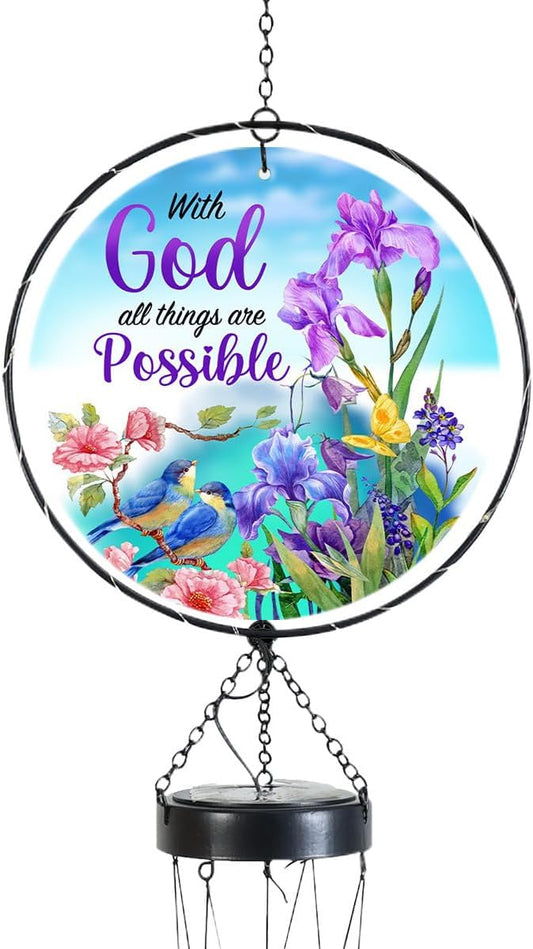Briarwood Lane with God Illuminated Wind Chime