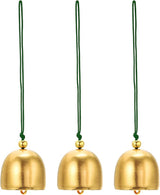 PATIKIL 3 Pcs Wind Chime, Hanging Bells Temple Bells Retro Outdoor Hanging Metal Chinese Wind Chime Round for Outside Garden Camping, Gold Green