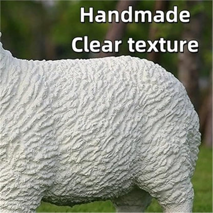 Sheep Garden Statue, Simulation Sheep Sculpture, Outdoor Resin Lamb Standing Ornament, Farm Animal Statue for Farm, Yard, Lawn(22.8x8.7x18.5in)