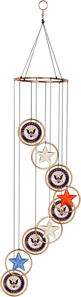Red Carpet Studios Windchimes Patriotic Spiral Wind Chime Mobile, 23" Long, United States Navy