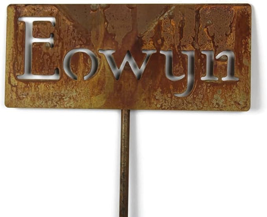 Classic Metal Garden Markers Clearance Items 20 to 33 Inches Tall (Eowyn, Naturally Rusted)