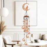 Wind Chimes for Outside, Melodious Melodic Tones Moon Cat Decoration Windchimes Suitable for Outdoor Garden Patio Porch Decor, 33“ Metal Memorial Wind Chimes Friendship Gifts for Women