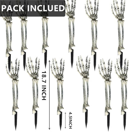 AISENO 12PC Realistic Skeleton Arm Stakes Halloween Decorations for Lawn Stakes Garden Groundbreaker Halloween Skeleton Decoration
