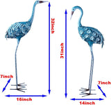 Crane Statue Metal Crane Sculpture Garden Decoration Metal Yard Art for Patio Lawn Backyard Outdoor Decoration A Set of 2