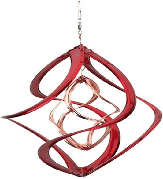 Red Carpet Studios The Original Cosmix Deluxe Helix Wind Spinner, Medium14-Inch, Double Red & Copper