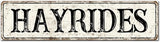 Madcolitote Retro Hay Rides Wood Sign Hay Rides Custom Street Sign Rustic Wooden Wall Art Farmhouse Wall Decor Kitchen Wall Hanger Retro Decoration Sign Housewarming Gift 6x24in