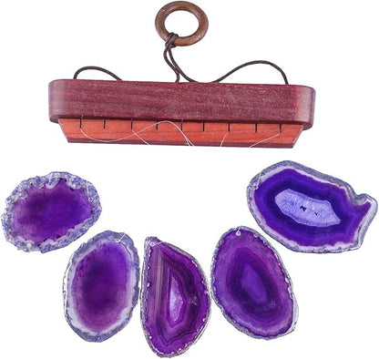 rockcloud Agate Slices Geode Wind Chime Home Garden Decoration Figurine