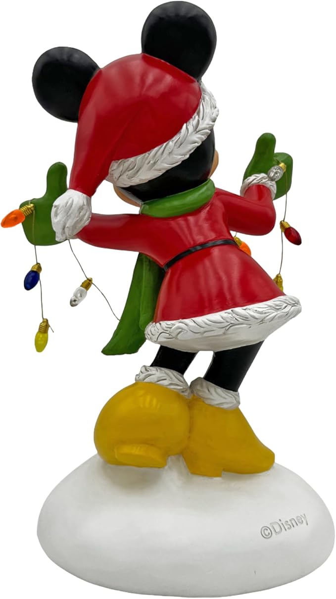 Disney Minnie with Lights Happy Holidays Garden Statue, 12 inches Tall, Officially Licensed Disney Product