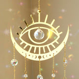 Artilady Evil Eye Garden Suncatcher - Large Prisms Crystal Ball Wind Chimes for Outside Sun Catcher Indoor Window Boho Witchy Room Home Bedroom Decor Christmas Housewarming Gift for Her