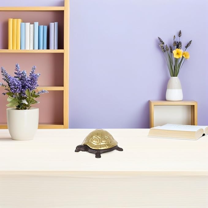 Cast Iron Turtle Key Hider Outdoor Garden Decoration Hidden Extra Key Box Decorative Iron Statue for Yard Security and Jewelry Storage