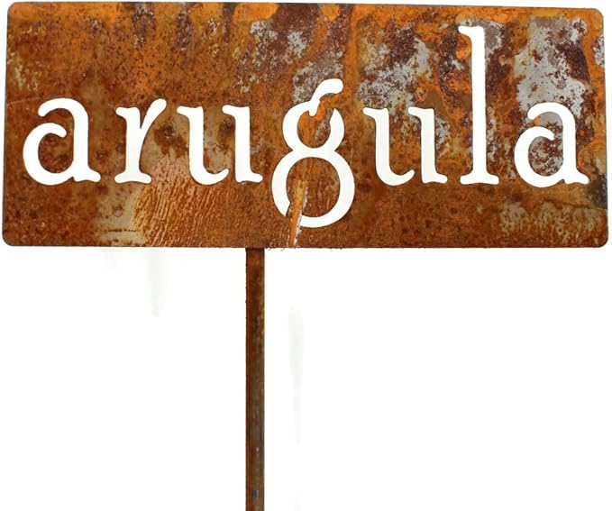Classic Metal Garden Markers 19 Inches Tall (arugula, Naturally Rusted)