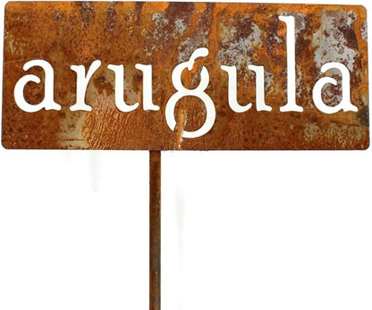Classic Metal Garden Markers 19 Inches Tall (arugula, Naturally Rusted)
