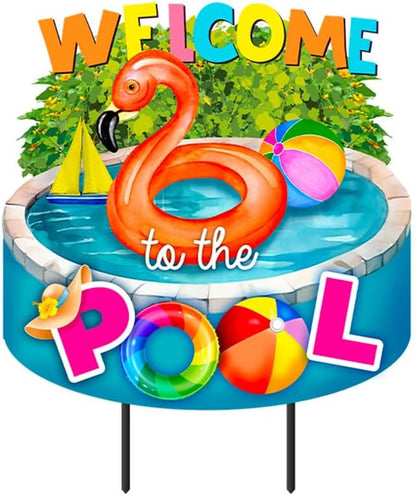 Briarwood Lane Welcome to the Pool Metal Art