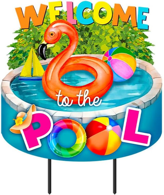 Briarwood Lane Welcome to the Pool Metal Art