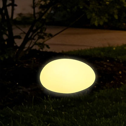 Solar Powered Outdoor Lights - Waterproof Garden Path Lighting, Pebble Shape Landscape Lights for Yard, Lawn, Patio, Walkway, Warm Light(1 pc)