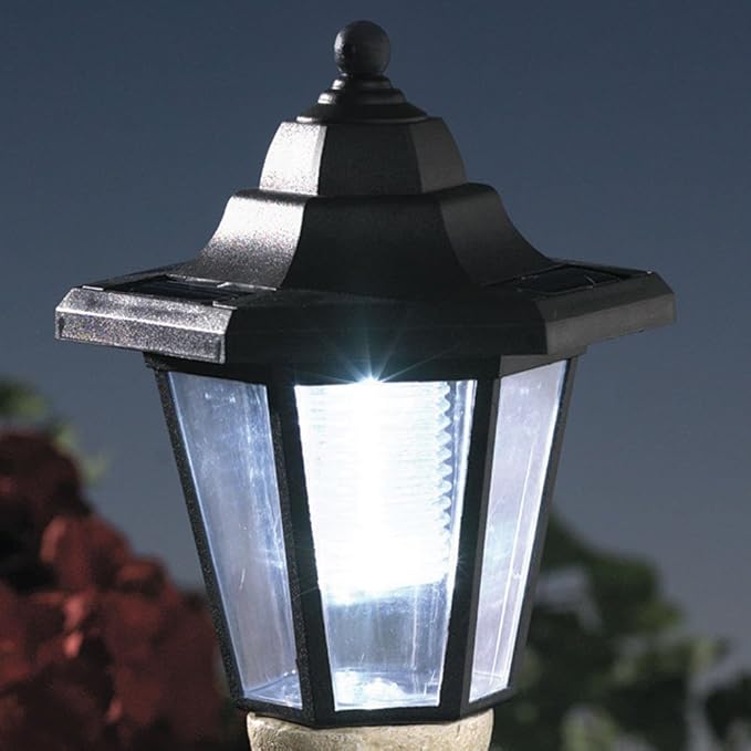 Bits and Pieces - Solar Dog Lantern-Solar Powered Garden Lantern - Resin Dog Sculpture with LED Light (Fawn Pug) - 13.5" Tall