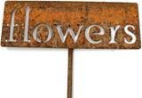 Classic Metal Garden Markers 19 Inches Tall (flowers, Naturally Rusted)