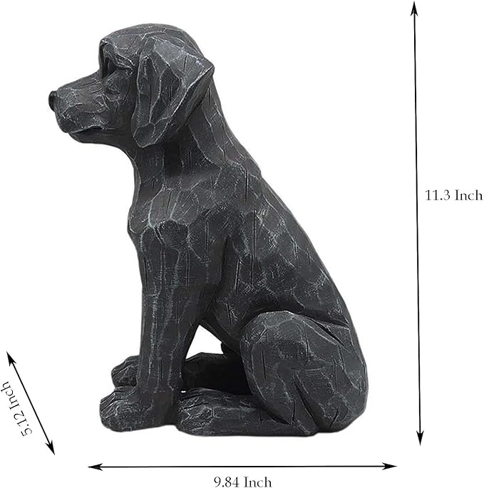 Clever Resin Dog Figurine for Garden Gray Retriever Statue Extraordinarily Life-Like Labrador Dog Statue Home Decor Amazing Likeness Hand Painted Resin 11 inch