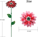 7Pcs/Set Metal Flower Garden Stakes,Metal Eyes Flowers Outdoor Decor Stake Yard Art Decoration,Garden Plant Stick Spring Patio (C)