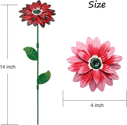 7Pcs/Set Metal Flower Garden Stakes,Metal Eyes Flowers Outdoor Decor Stake Yard Art Decoration,Garden Plant Stick Spring Patio (C)