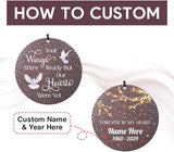 Sympathy Wind Chimes Personalized, Love Doves Wind Chimes for Loss of Loved Dad/Mom, Memorial Gifts Wind Chime, in Loving Memory, Garden Outdoor Decor 36inch (Produced in USA)