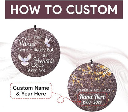 Sympathy Wind Chimes Personalized, Love Doves Wind Chimes for Loss of Loved Dad/Mom, Memorial Gifts Wind Chime, in Loving Memory, Garden Outdoor Decor 36inch (Produced in USA)