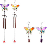Butterfly Wind Chimes, Colorful Wind Chimes for Outside Creative Painted Metal Wind Chime Decorative Wind Chime for Outdoor Patio Corridors Inside Home Decor Living Room (Purple - Short)