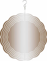 Stainless Steel Wind Spinner for Yard Garden Decoration, Cappuccino Color Gradient Round Wind Sculpture Spinner 3D Crafts Hanging Ornaments for Indoor Outdoor, 8 Inch