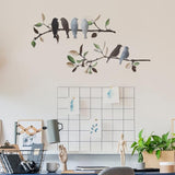 Demissle 2 Pcs Metal Birds Wall Art Decor Vivid Birds on Branch with Leaves Rustic Wall Decor Waterproof Metal Sculpture Hanging Sign for Home Balcony Garden Indoor Outdoor(Retro Colors)
