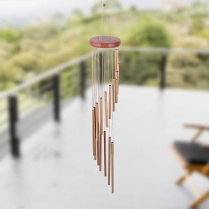 Wind Chimes Outdoor Memorial, 18 Aluminum Alloy Tubes Handcrafted for Superior Musical Performance and Durability, Hanging Decoration for Home Garden Yard Patio Porch Christmas