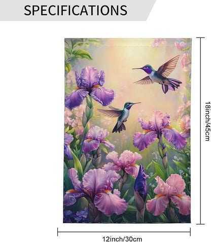 Hummingbird Haven Garden Flags 12×18 Inch Double Sided Decorative Yard Banner Seasonal Flag for Outdoor Outside Decor