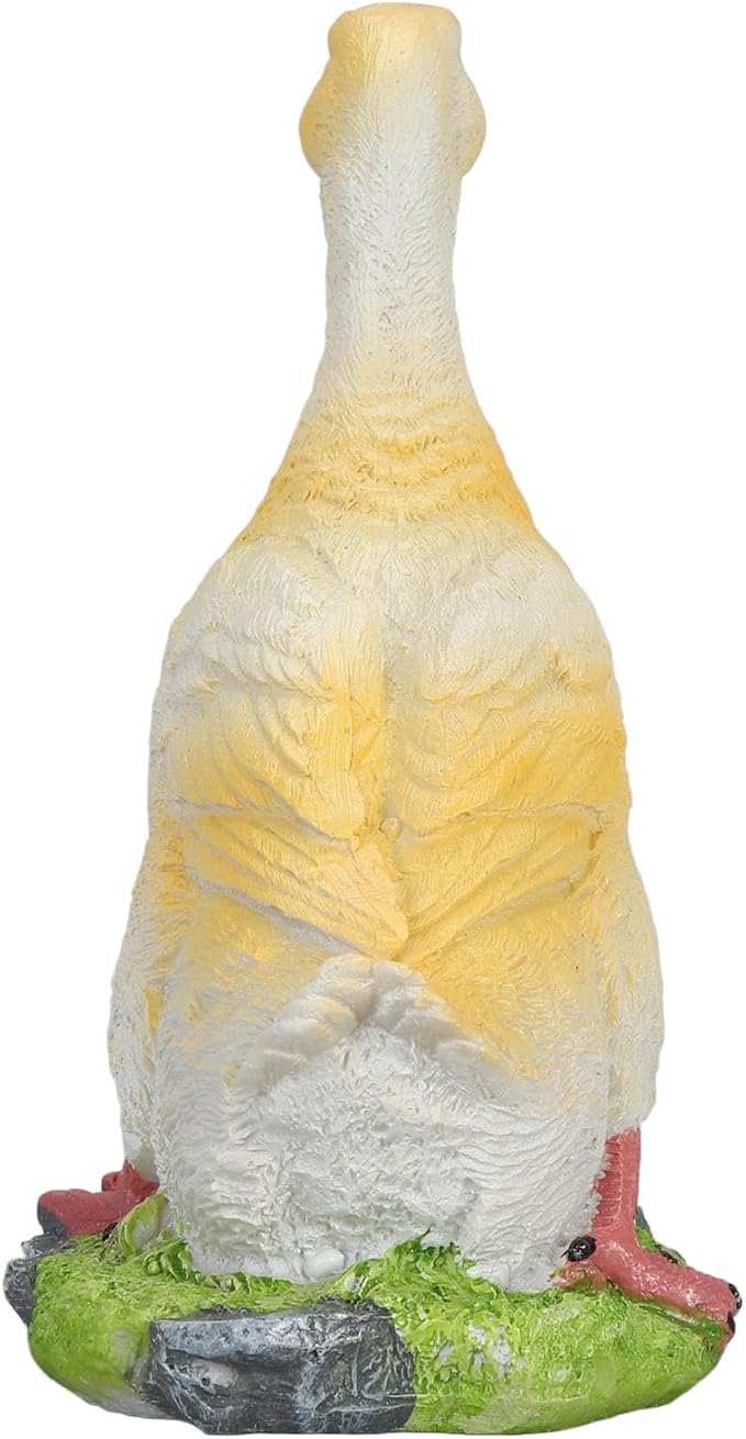 GLOGLOW Duck Figurine, Outdoor Resin Duck Sculpture Statue Garden Animal Ornament Decor for Garden Lawn Yard Pool Side 7.1x5.9x3.5in(Yellow)