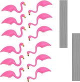 GiftExpress 12 Pack Pink Flamingos Yard Decorations - Small 14" Tall Plastic Flamingo Statue w/Metal Stakes - Lawn Ornaments & Garden Decor for Outdoor Parties