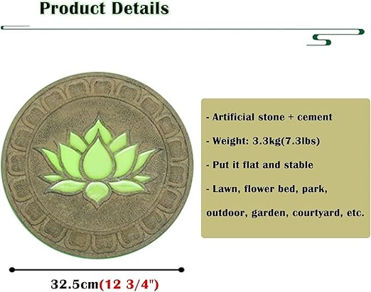 Garden Stepping Stones， Home Villa Garden Patio Stones for Decorative Ground(Style 2,2pcs)