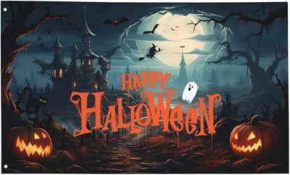 Happy Halloween Flag 3x5 Ft Outdoor Indoor With Grommet Garden Yard Banner Decorative Sign