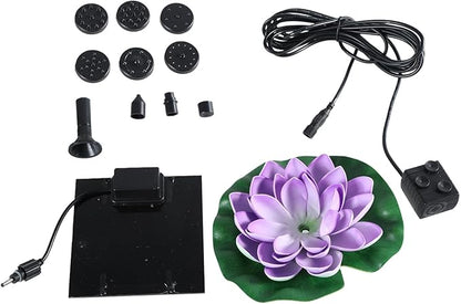 Solar Garden Fountain Water Lilies Designs Outdoor Bird Bath Accessories Suitable for Patios and Fish Pond Fish Pond Accessories