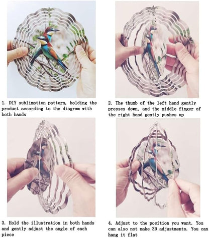 10 Pack 8 Inch Sublimation Wind Spinner Blanks Aluminum Metal Wind Spinners Sublimation Blanks 8 Inch for Indoor and Outdoor Ornaments