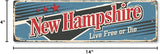 SmartSign 4 x 14 inch New Hampshire State Vintage Metal Sign “Live Free Or Die”, 40 mil Rustproof Aluminum with Clear Overcoat, Retro Wall Décor, Multicolor, Made in USA