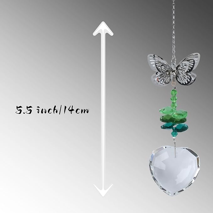 Crystal Sun Catcher for Car, Car Charms for Rear View Mirror, Butterfly Hanging Ornamentcar Sparkling Crystal Prism Decor, Cars Accessories for Women