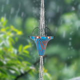 11.5 Ft Rain Chains for Gutters, Metal Rain Chain with 12 Funnel Cups, Rain Catcher Chain for Eaves Drainage, Adjustable Rainwater Chain for Outdoor Decor