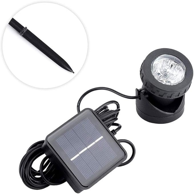 BAFOVY Solar Underwater Spotlight, 6 LED Light with Auto Dark Sensor for Garden Pool Pond Fountain Decoration