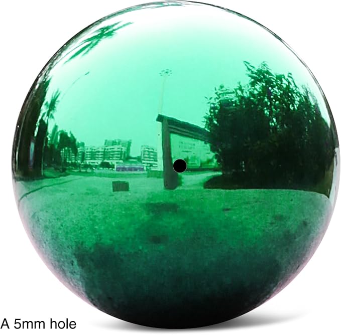 Stainless Steel Gazing Ball,10inch Green Gazing Globe